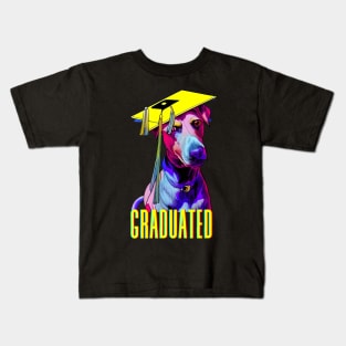 Paw-some Graduate - Dog with Graduation Cap Kids T-Shirt